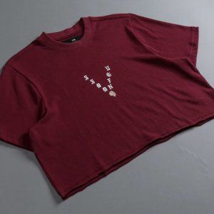 Darc Sport She To Hell and Back Premium Cropped Tee in Maroon